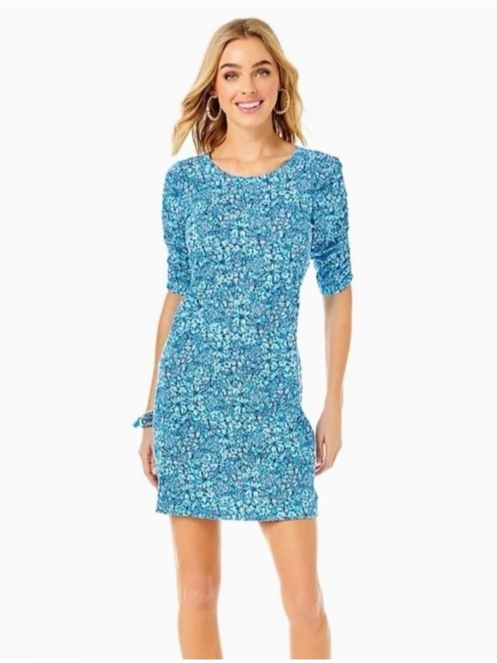Lilly Pulitzer belden t-shirt dress blue daisy Turquoise Blue Floral Dress